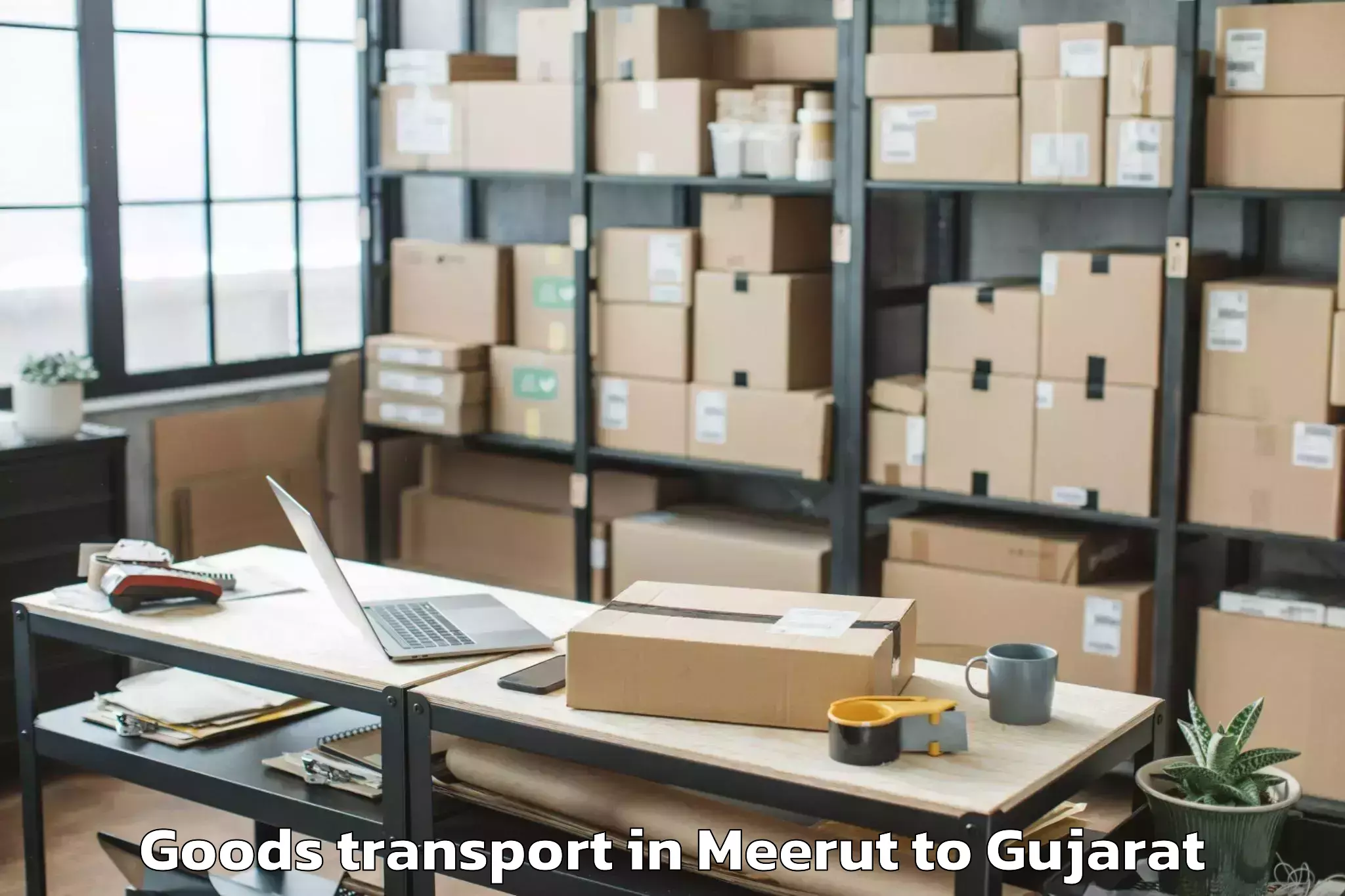 Easy Meerut to Limkheda Goods Transport Booking